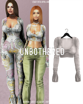 Second Life Marketplace - Unbothered- Valentina Flared Crop .-(Grey)